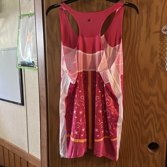 BADGER SLEEPING BEAUTY TANK: PINK/WHITE: NWOT: SIZE XL - Picture 4 of 4